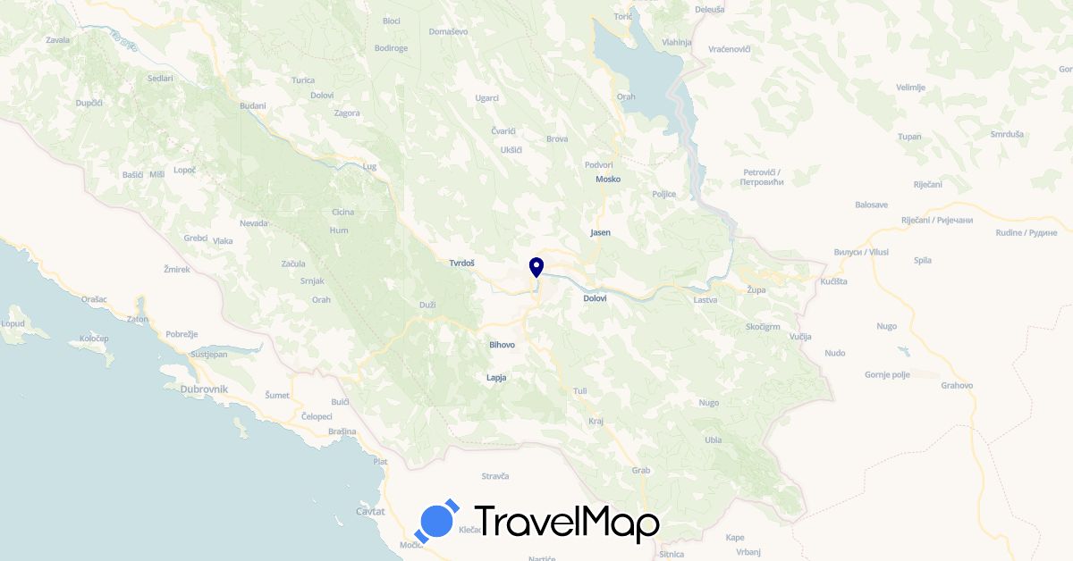 TravelMap itinerary: driving in Bosnia and Herzegovina (Europe)